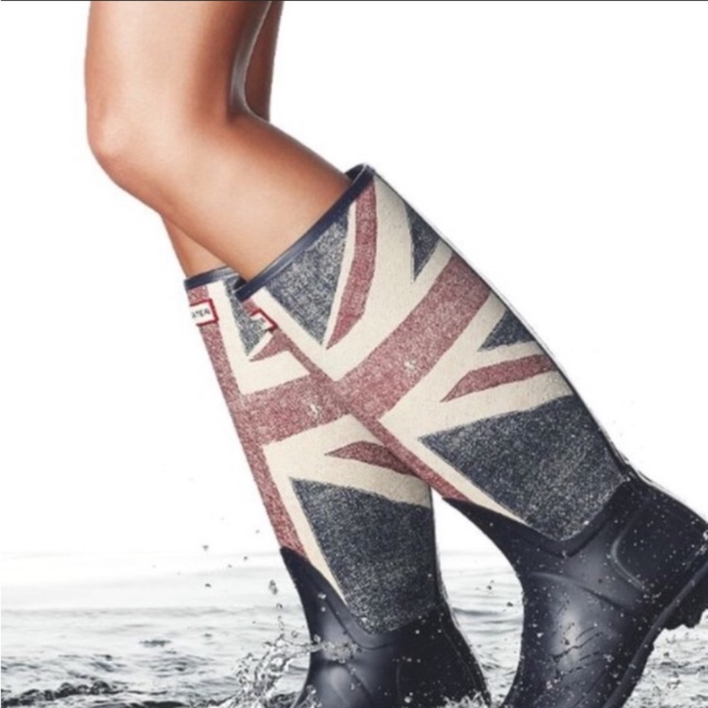 Rare British Flag Hunter Boots Size 7